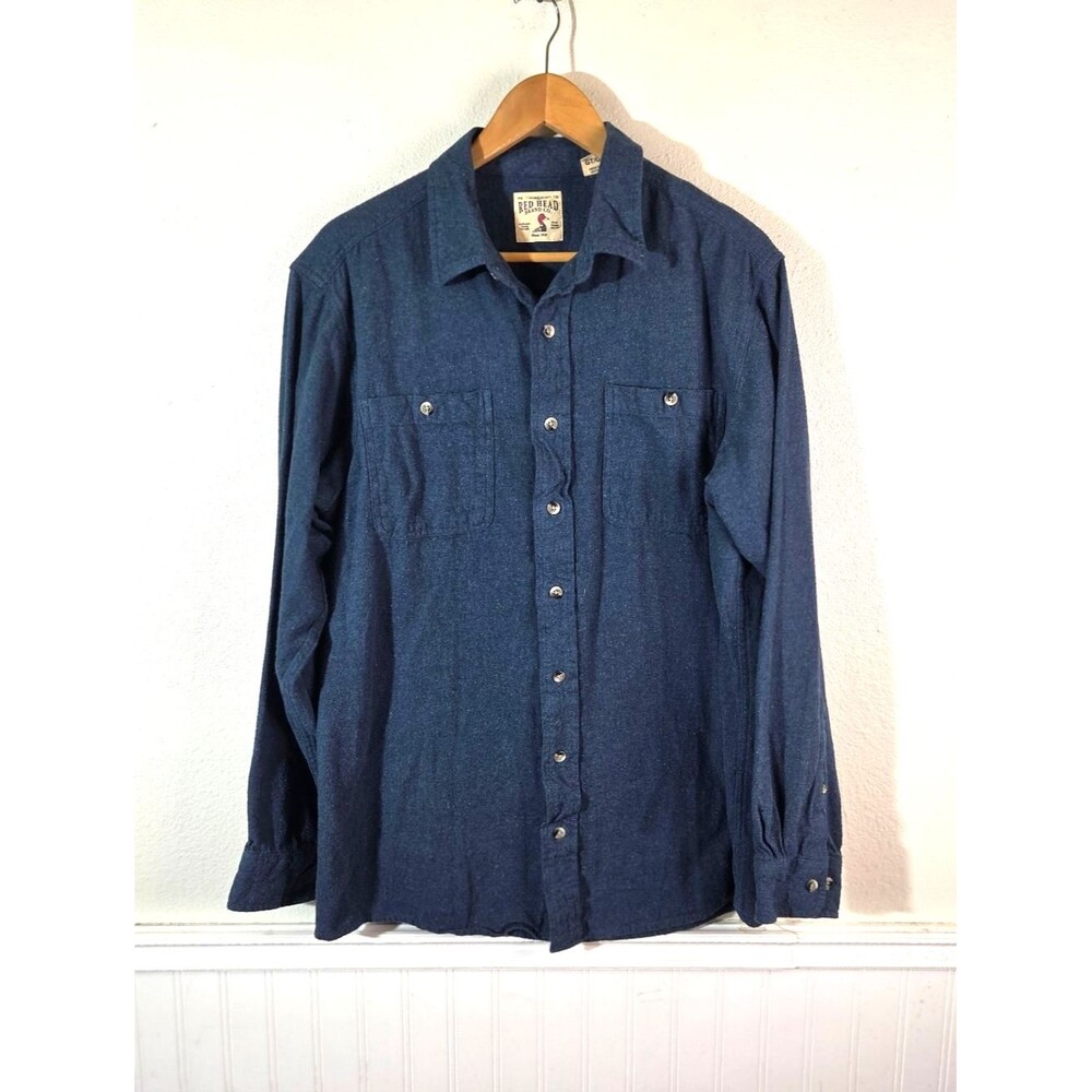 RedHead Men’s LT Blue Chamois Flannel Shirt Heavyweight Cotton Button Up Tall